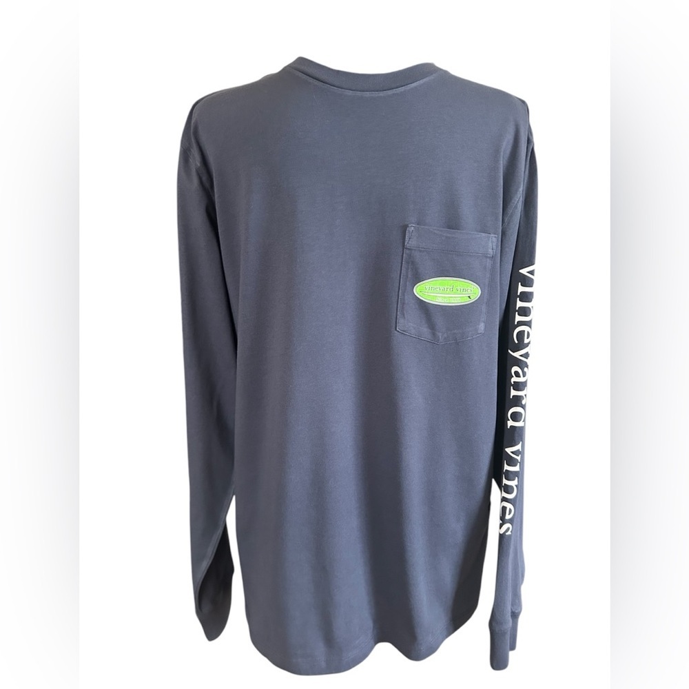 Vineyard Vines Blue Long Sleeve Pocket Tee Coastal Prep Graphic T-Shirt Small